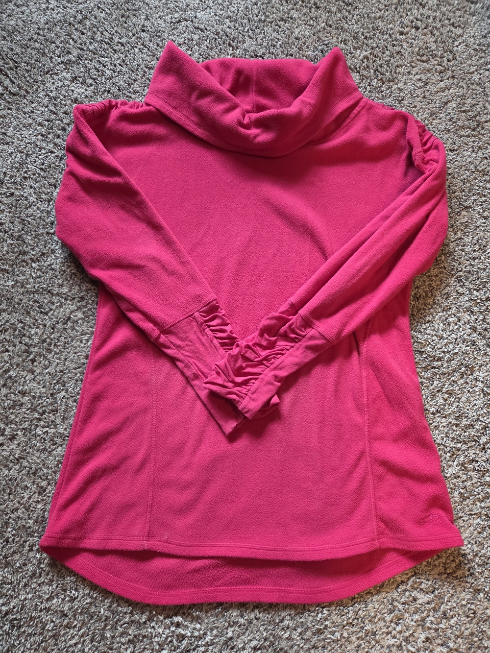 C9 Champion Hot Pink Funnel Neck Ruched Sleeve Sweater